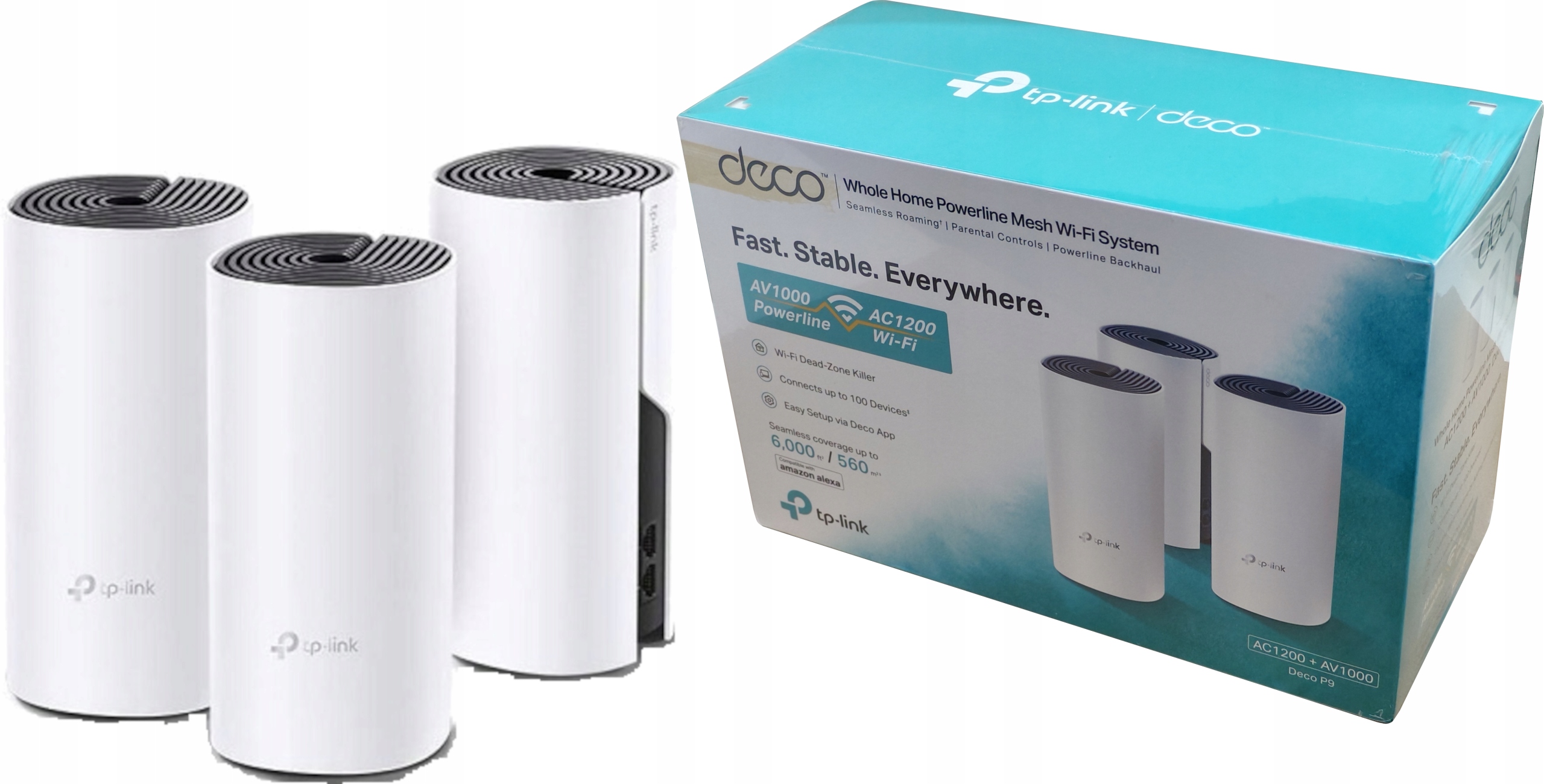 Router Tp-link Deco P9 AC1200 Wi-Fi 5 1200 Mbp's Access Point 3-PACK Biały