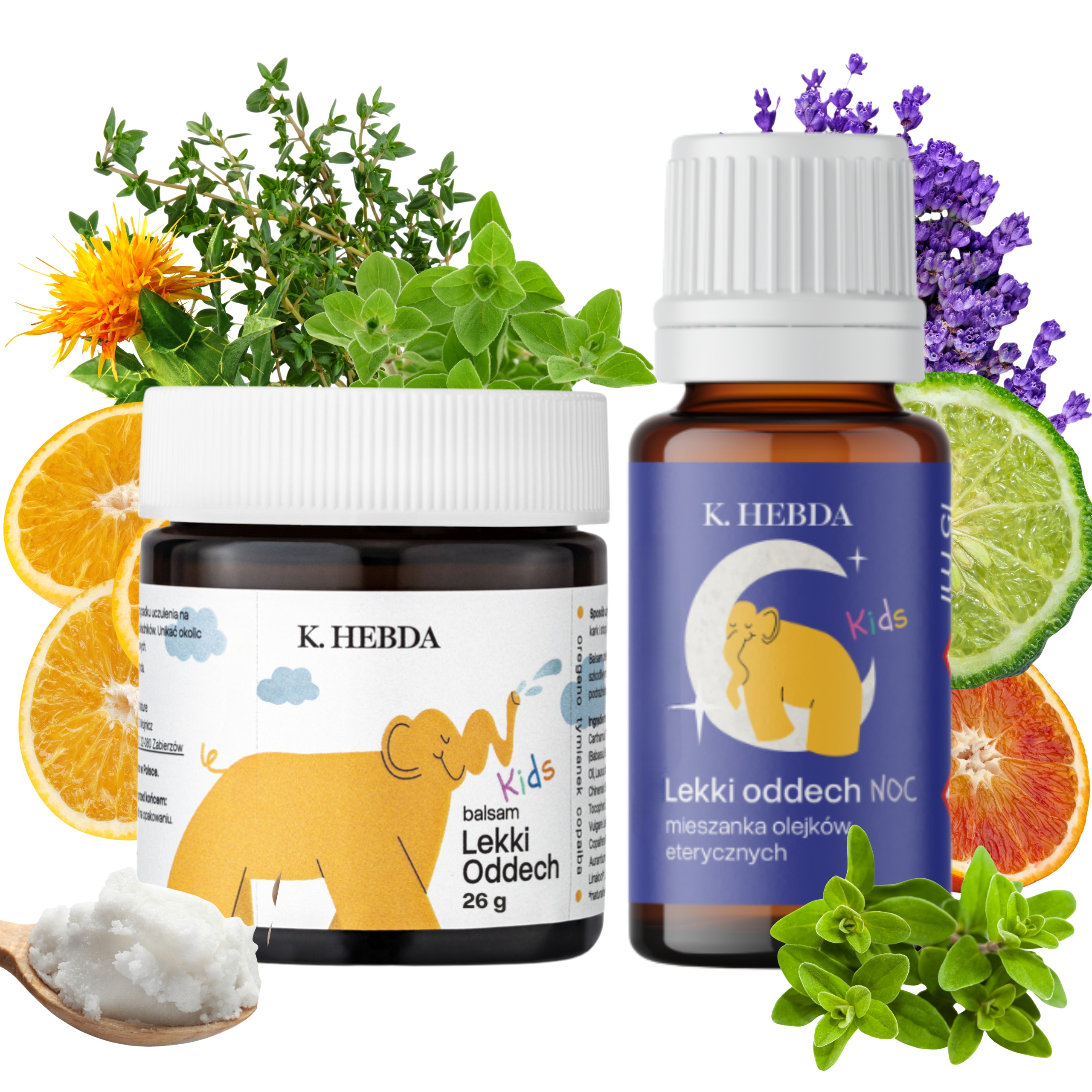 Zestaw Dla Dzieci Balsam Lekki Oddech Mieszanka Olejków Na Noc Hebda