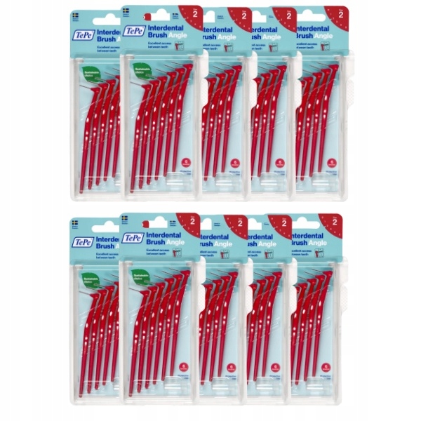 10x Tepe Angle Szczoteczki Międzyzębowe Czerwone 6szt