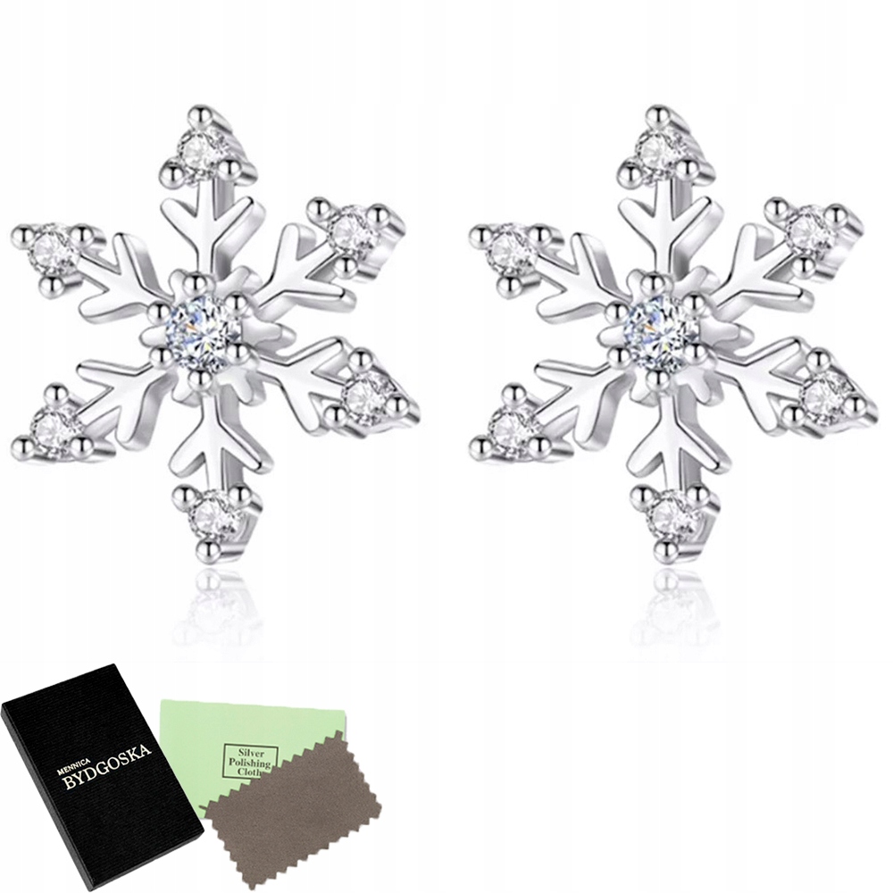

Srebrne Kolczyki Śnieżki Na Święta 925