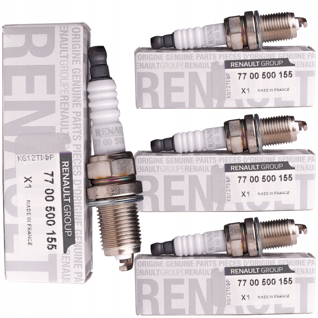 ZESTAW 4X ŚWIECA ŚWIECE ZAPŁONOWE DO RENAULT 7700500155 ORYGINAŁ ...