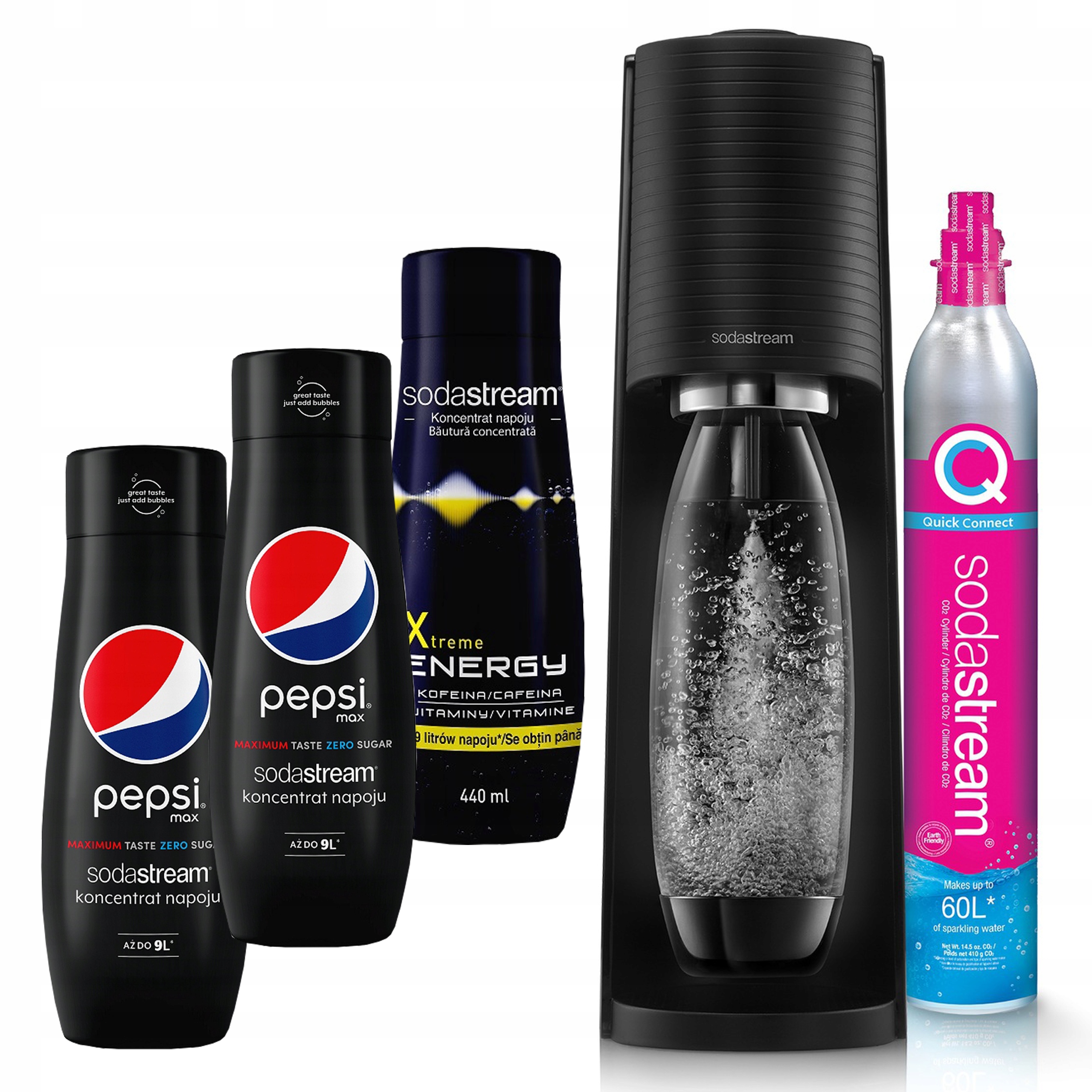 

Saturator SodaStream Terra Czarny Butelka 3 Syropy