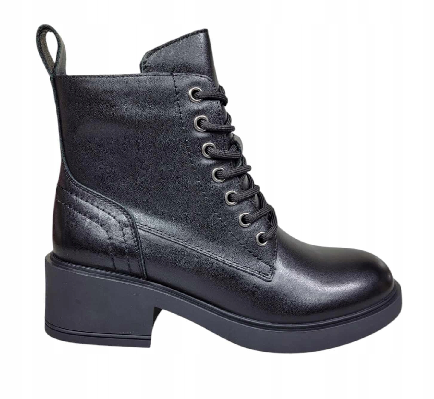 Cambell Dámské Kotníkové Boty Šněrovací Na Klocku 24-29300 Bk Černé vel.39