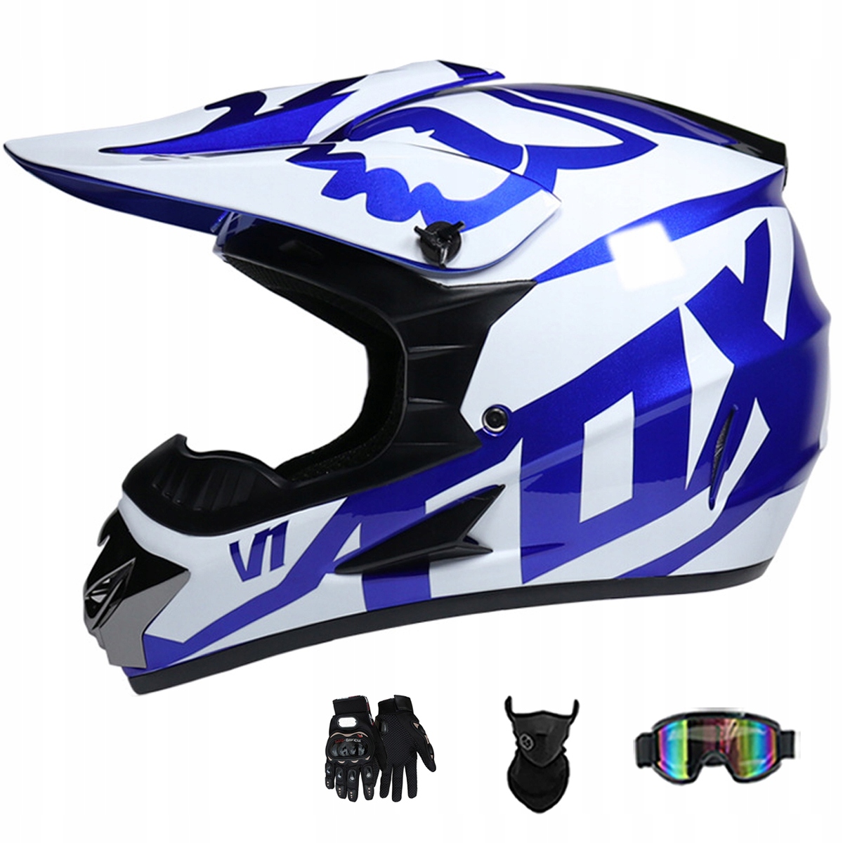 Motocyklová Přilba Lehká Enduro Quada Brýle Rukavice Maska XL