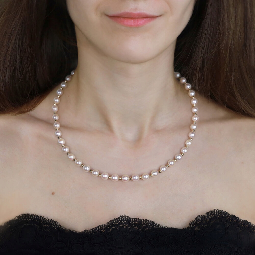 LUKSUSOWY ZŁOTY NASZYJNIK Z MORSKICH PEREŁ AKOYA Marka Apearl