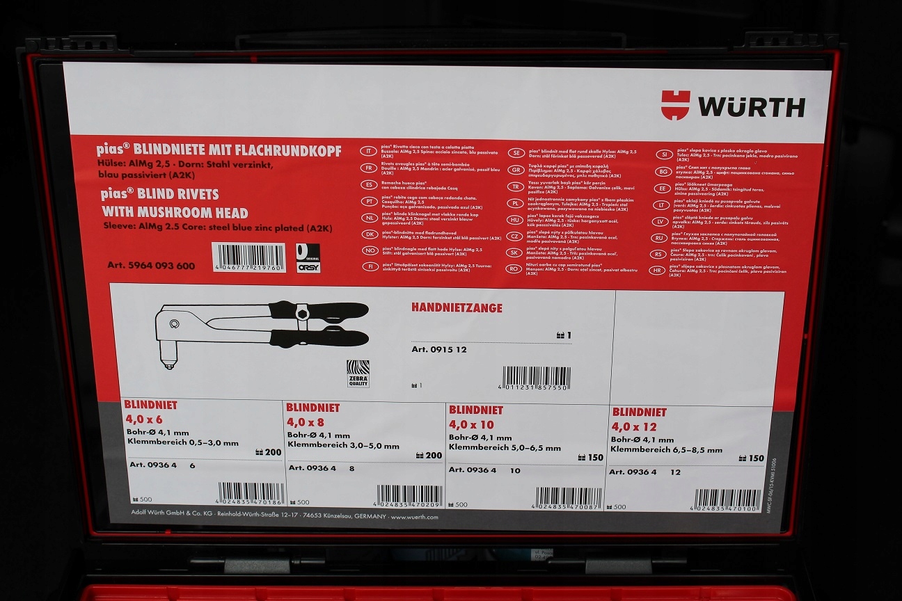 WURTH NITOWNICA NITY WALIZKA ZESTAW EAN 4046777219760