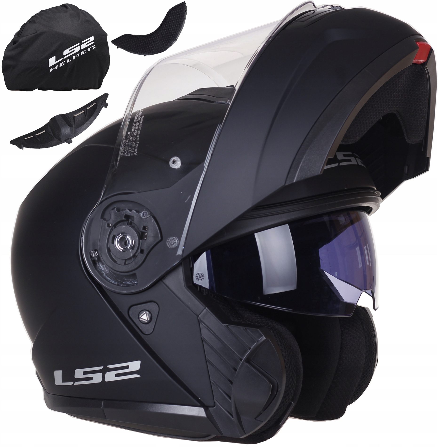 Kask szczękowy LS2 FF908 Strobe II Solid Matt Black homologacja Ece 22.06