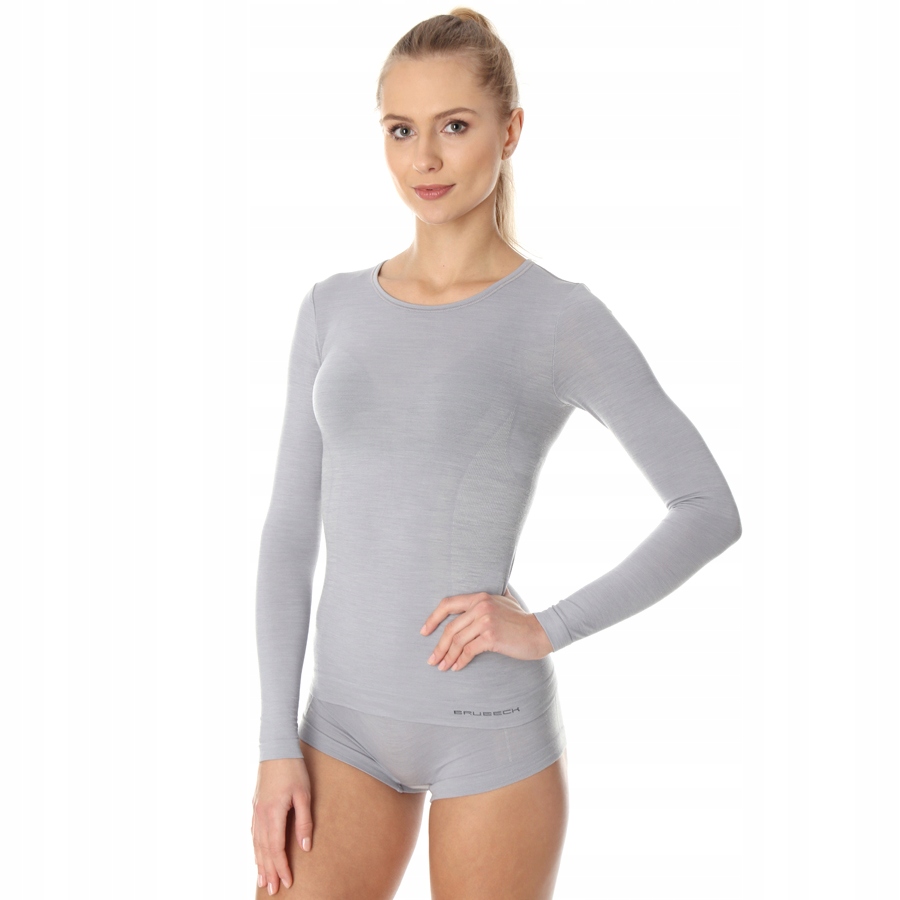 DAMSKA KOSZULKA WEŁNIANA BRUBECK COMFORT WOOL M Rękaw długi rękaw