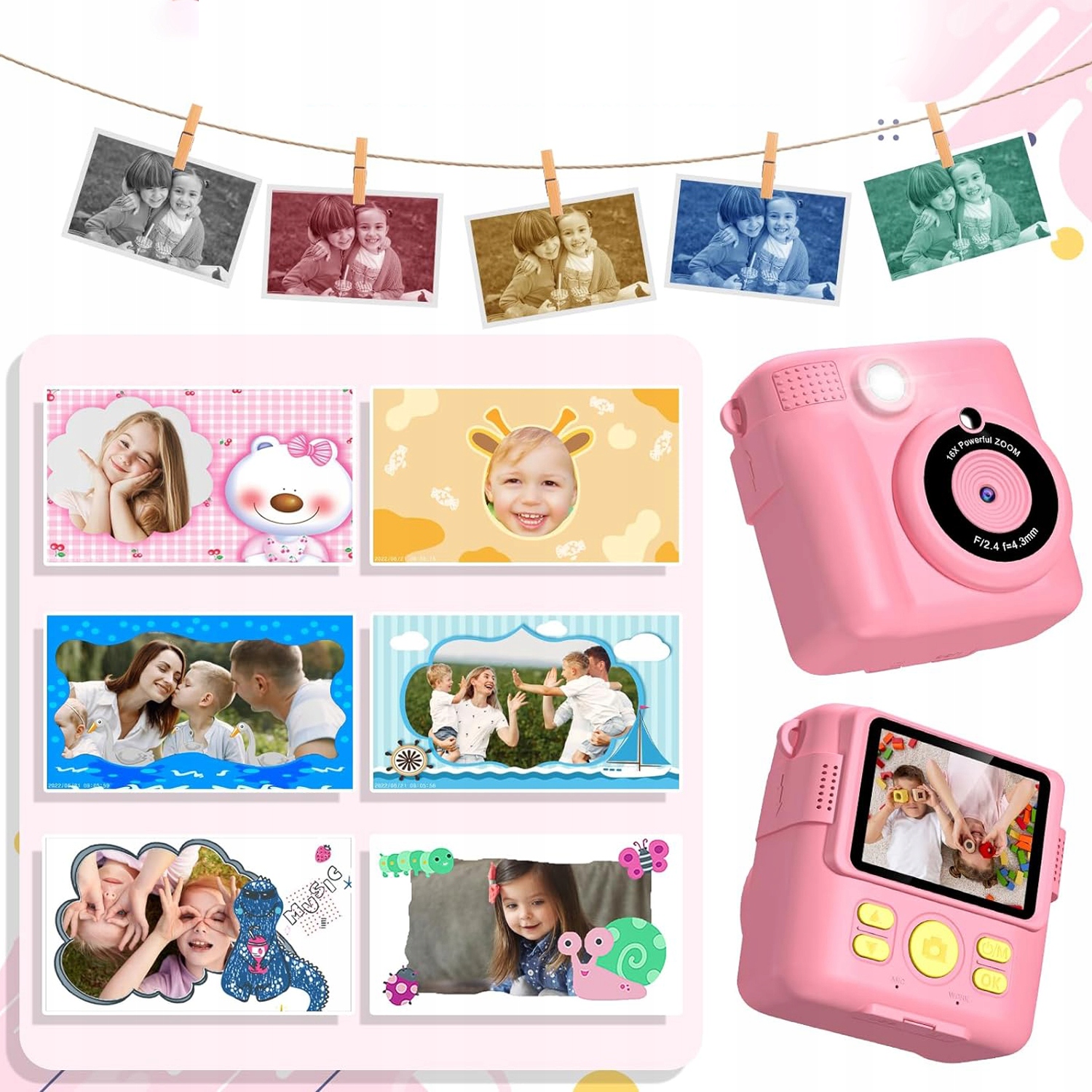 APARAT NATYCHMIASTOWY DZIECI MINI DRUKARKA + 3SZT ROLEK Marka bez marki