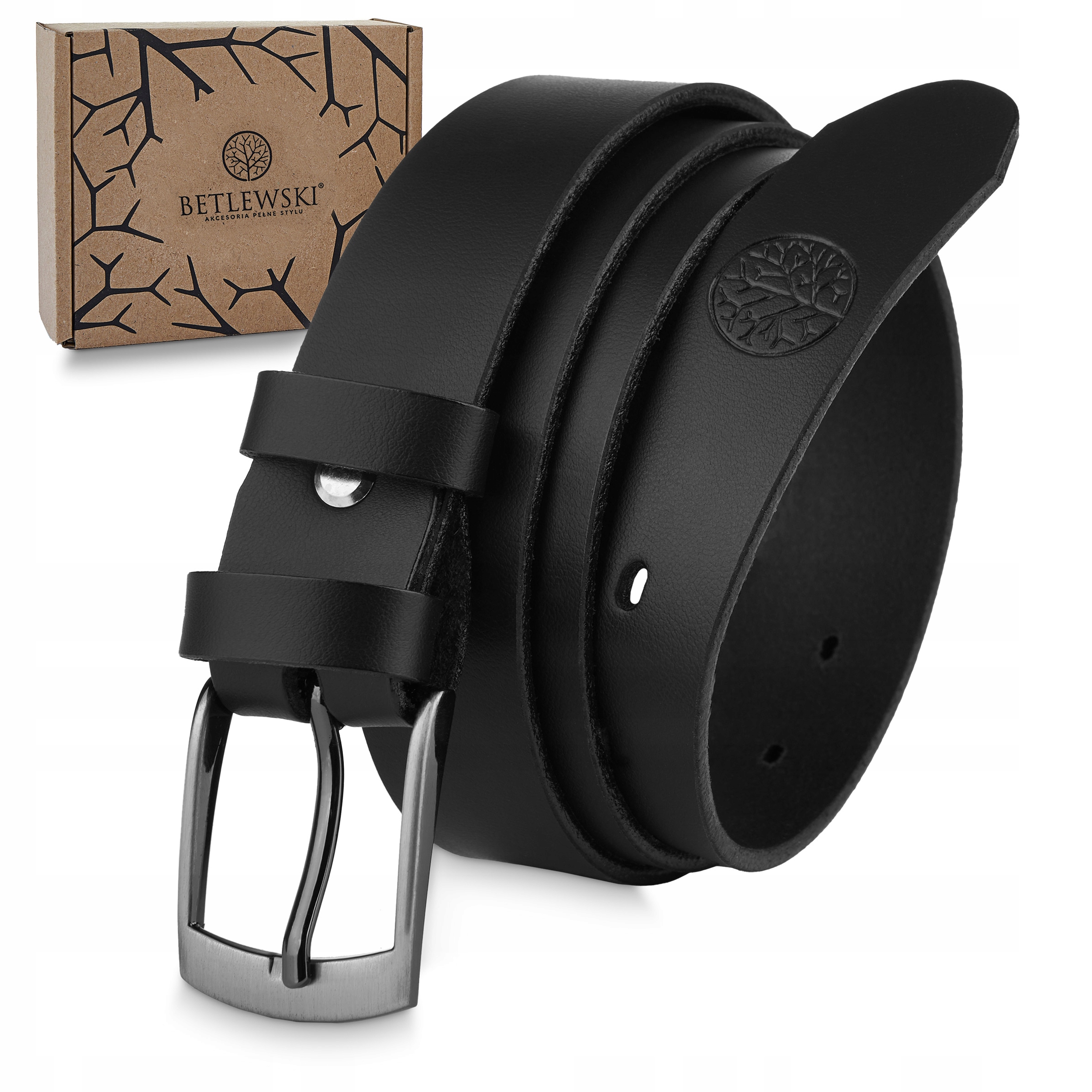 

Betlewski Skórzany pasek męski spodni pas XXL 130