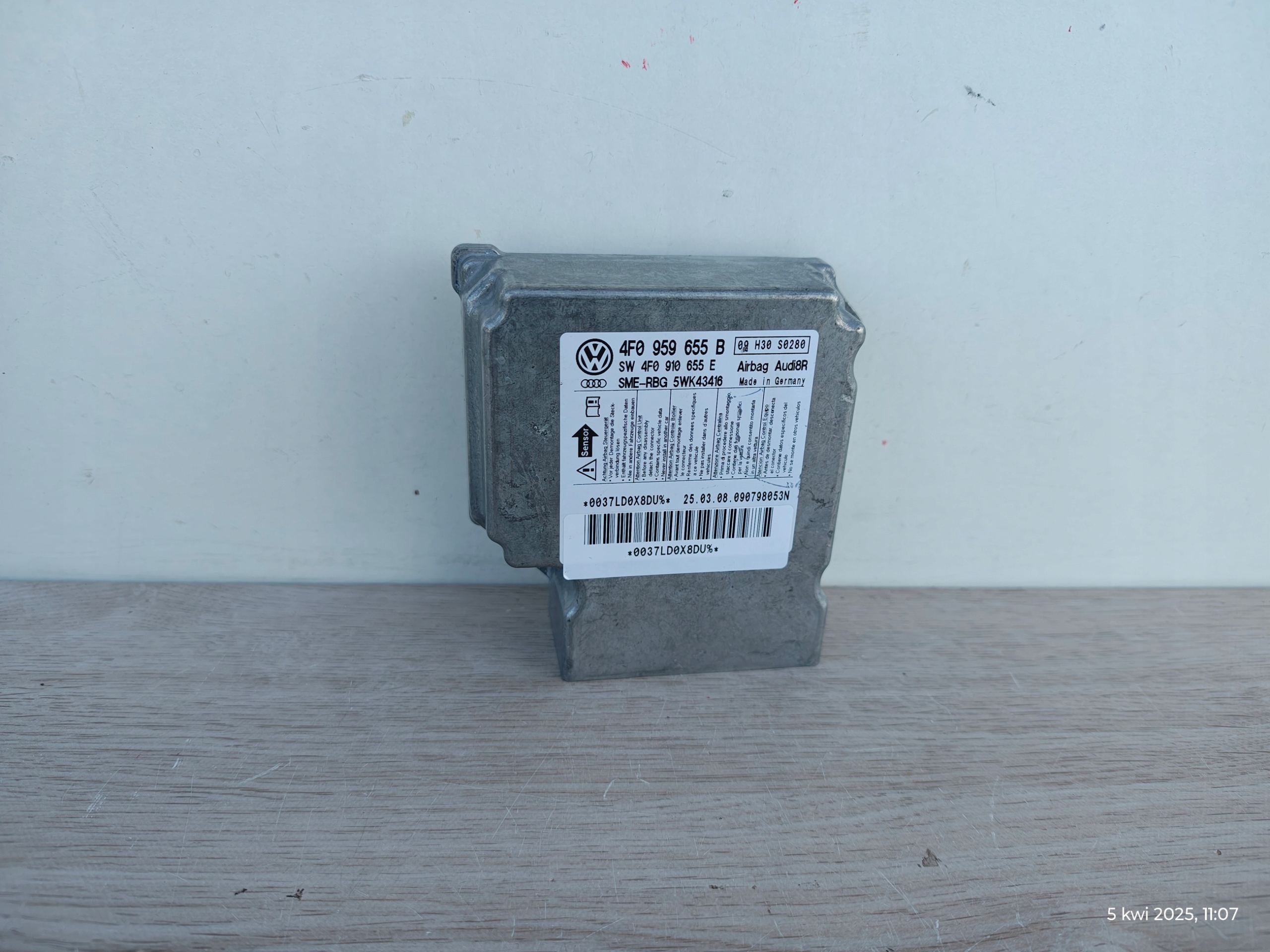 modulo computer airbag POWIETRZNYCH SENSOR airbag AUDI A6 C6 4F K94/401MR