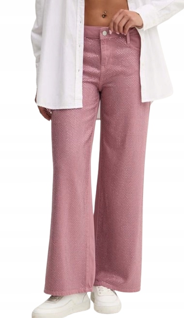 Guess Růžové Džíny S Flitry Bavlna Lyocell 26/34 Gmm