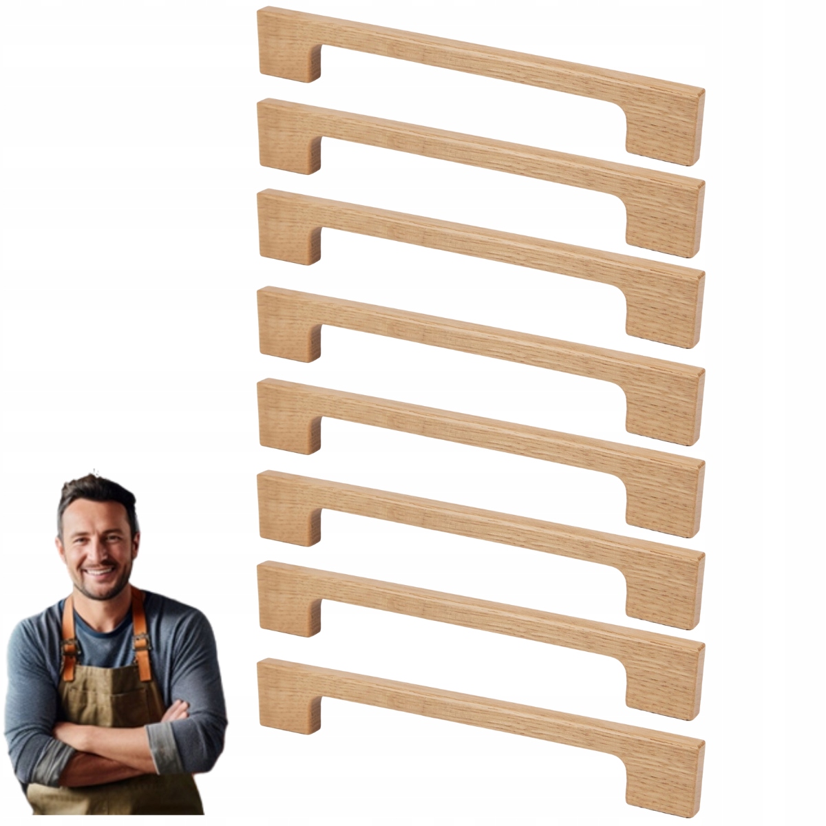 Drevený nábytkový držiak Melvin 160 mm dubový 8ks