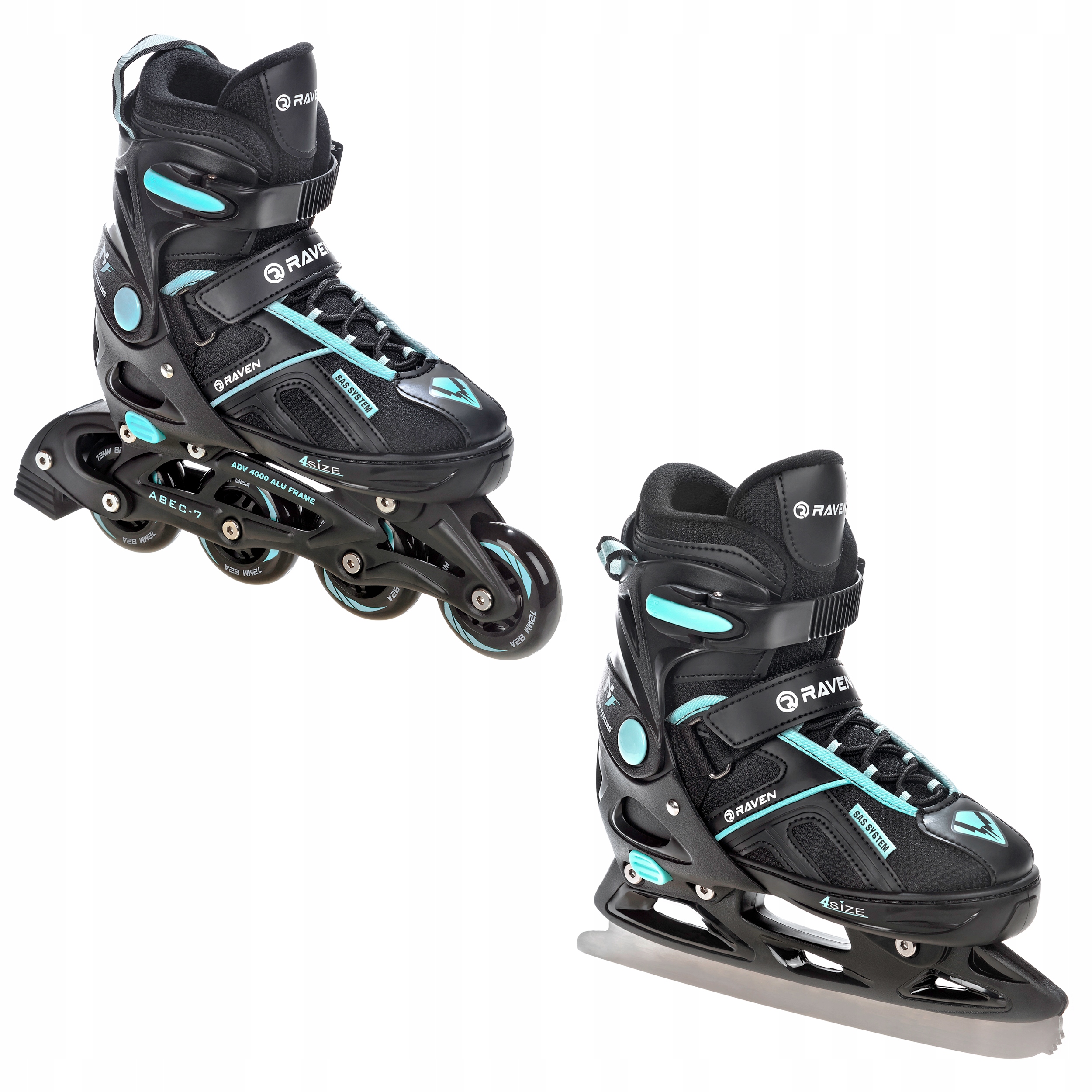 

Rolki Łyżwy 2w1 Raven Pulse Black/Cyan 37-40