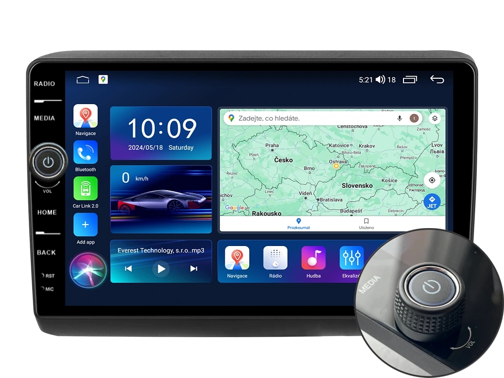 Everest 2DIN autorádio EVE53 Android, Fiat Peugeot Citroen