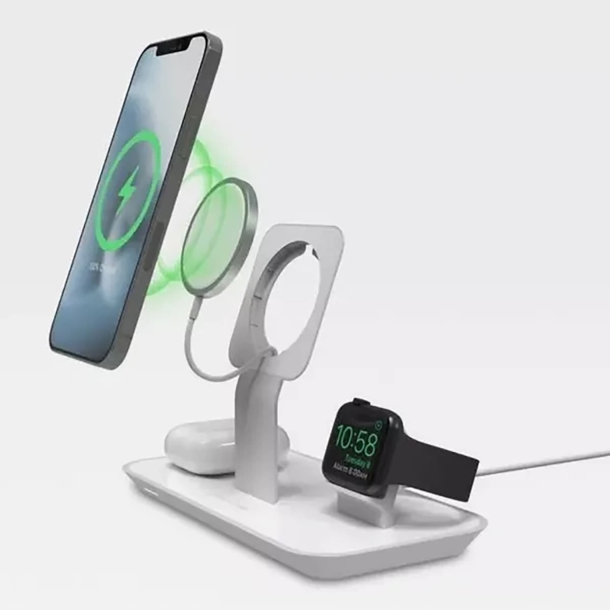 Mophie Indukční nabíječka 3v1 MagSafe 15W Bílá