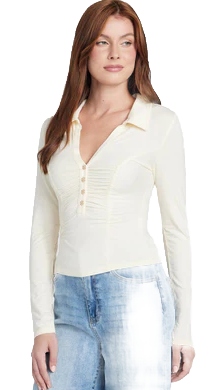 Guess Halenka S Volánky A Límečkem Přiléhavá, Velikost 2CB