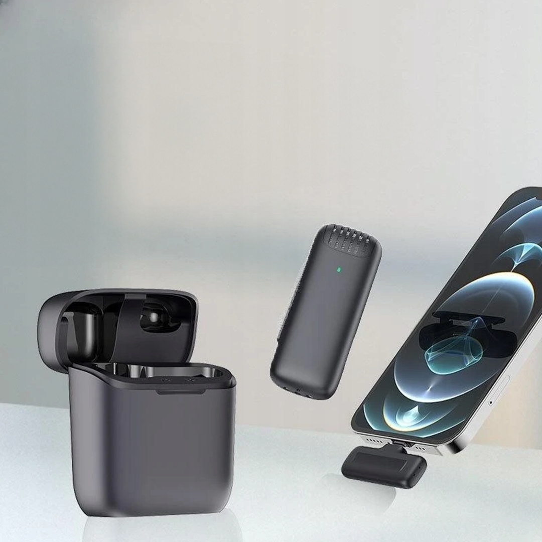 BEZPRZEWODOWY MIKROFON KRAWATOWY DO IPHONE 15 ANDROID USBC LIGHTNING CASE Stan opakowania oryginalne