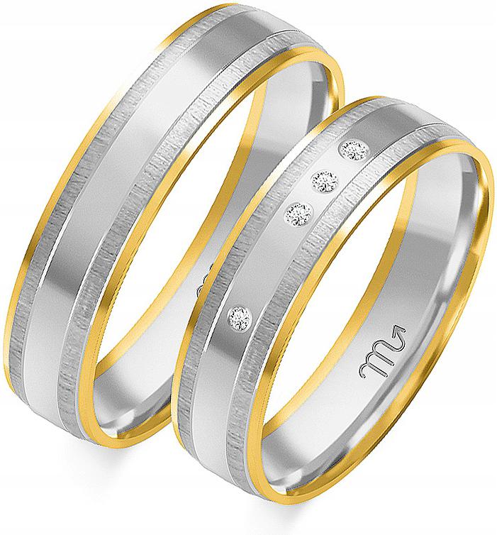 Snubní prsten z bílého zlata 585, velikost 14 15 16, módní svatební kolekce