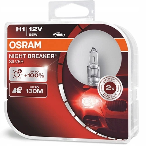 

Żarówki Osram H1 Night Breaker Silver +100% Duo