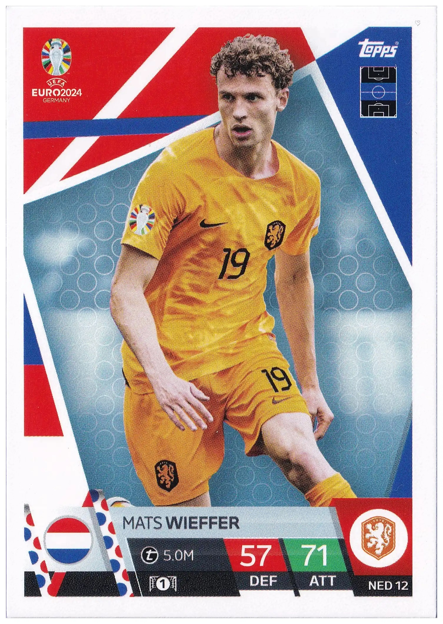 #NED12 Mats Wieffer Topps Match Attax Uefa Euro 2024 Base