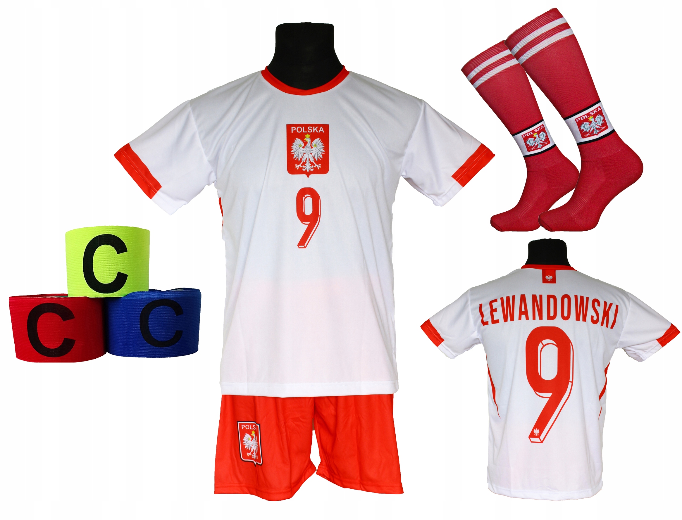 Lewandowski komplet dla dzieci strój piłkarski ME24 Polska 152