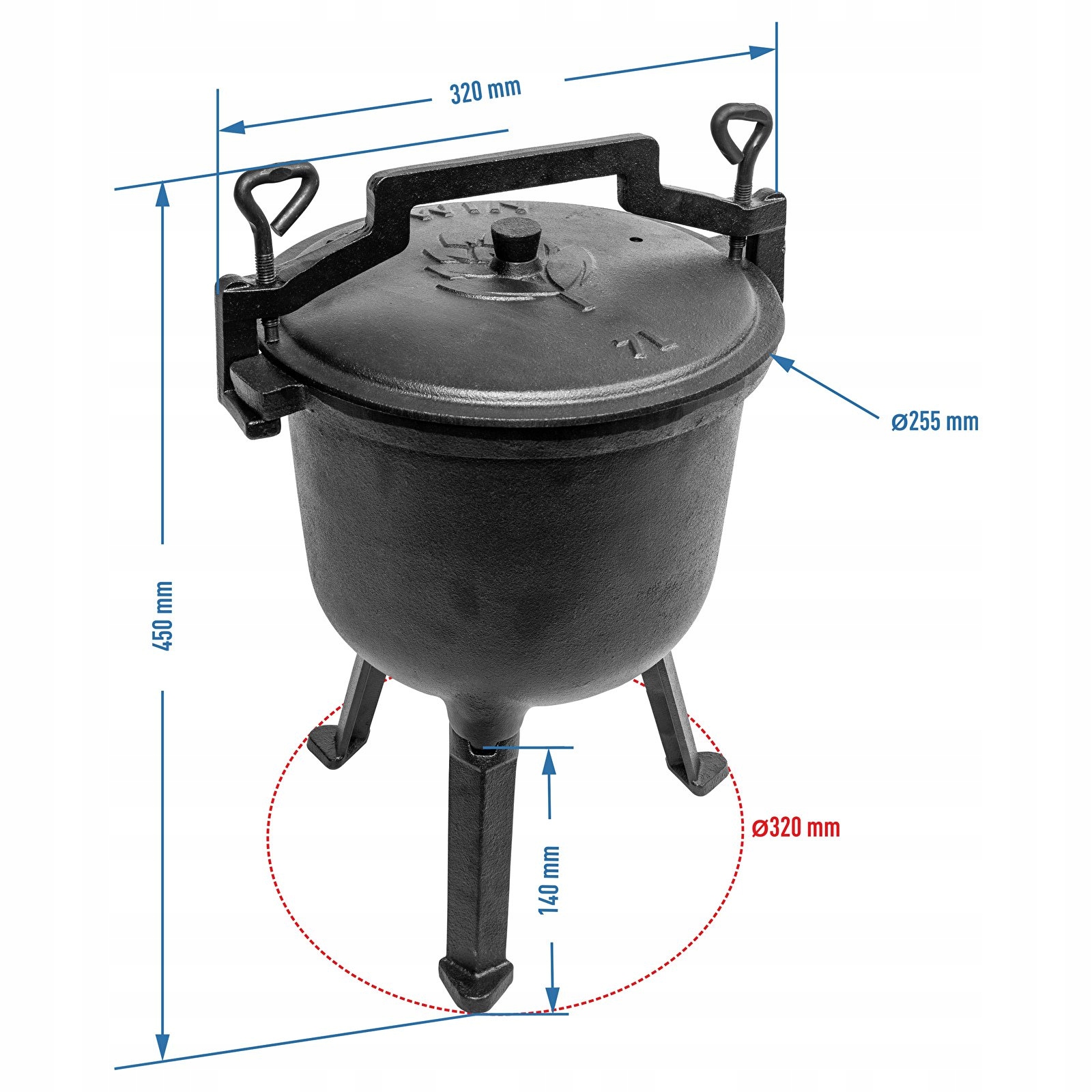 KOCIOŁEK MYŚLIWSKI 7L ŻELIWNY PAN KOCIOŁ BIOWIN Pojemność 7 l