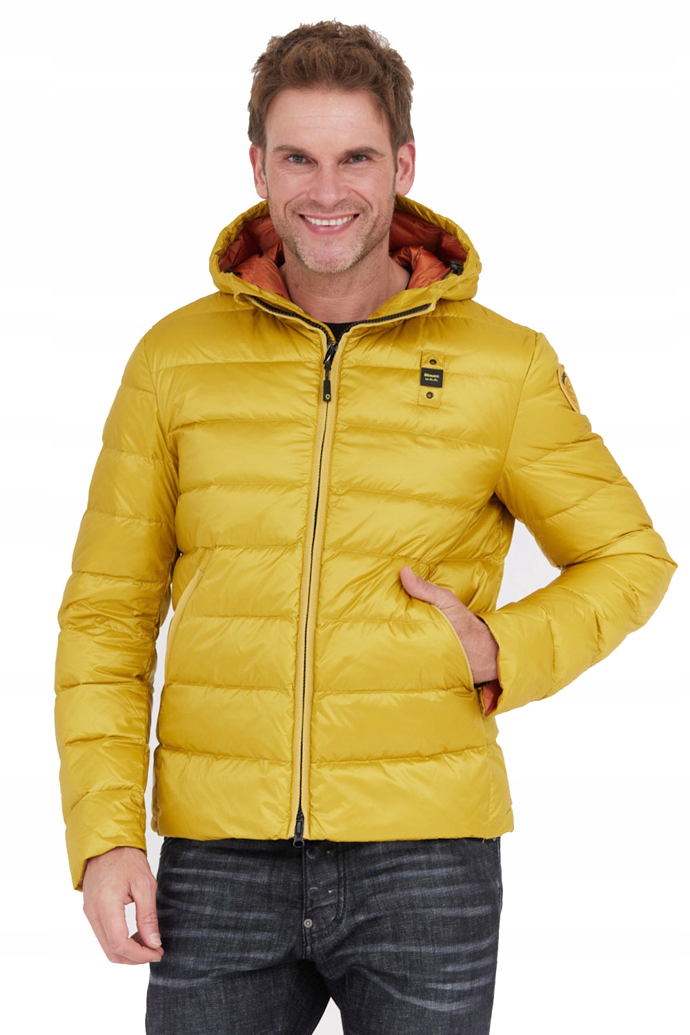 Blauer Žlutá péřová bunda Sergio s kapucí XL