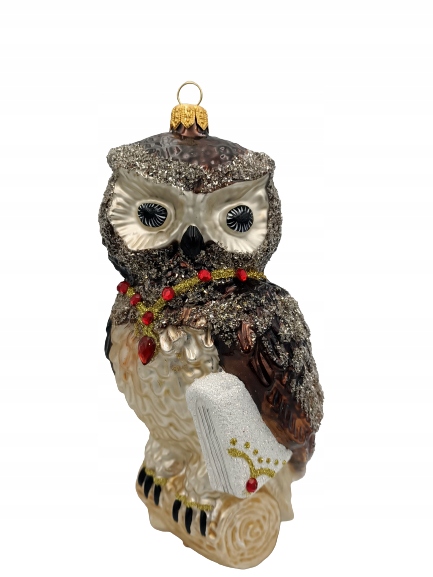 

Bombki Choinkowe Szklane Sowa z książką 17,5cm