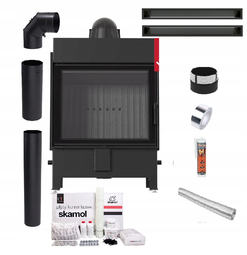 Krbová Vložka Lucy 15 kW Černá Ocelová Ekoprojektová Sada
