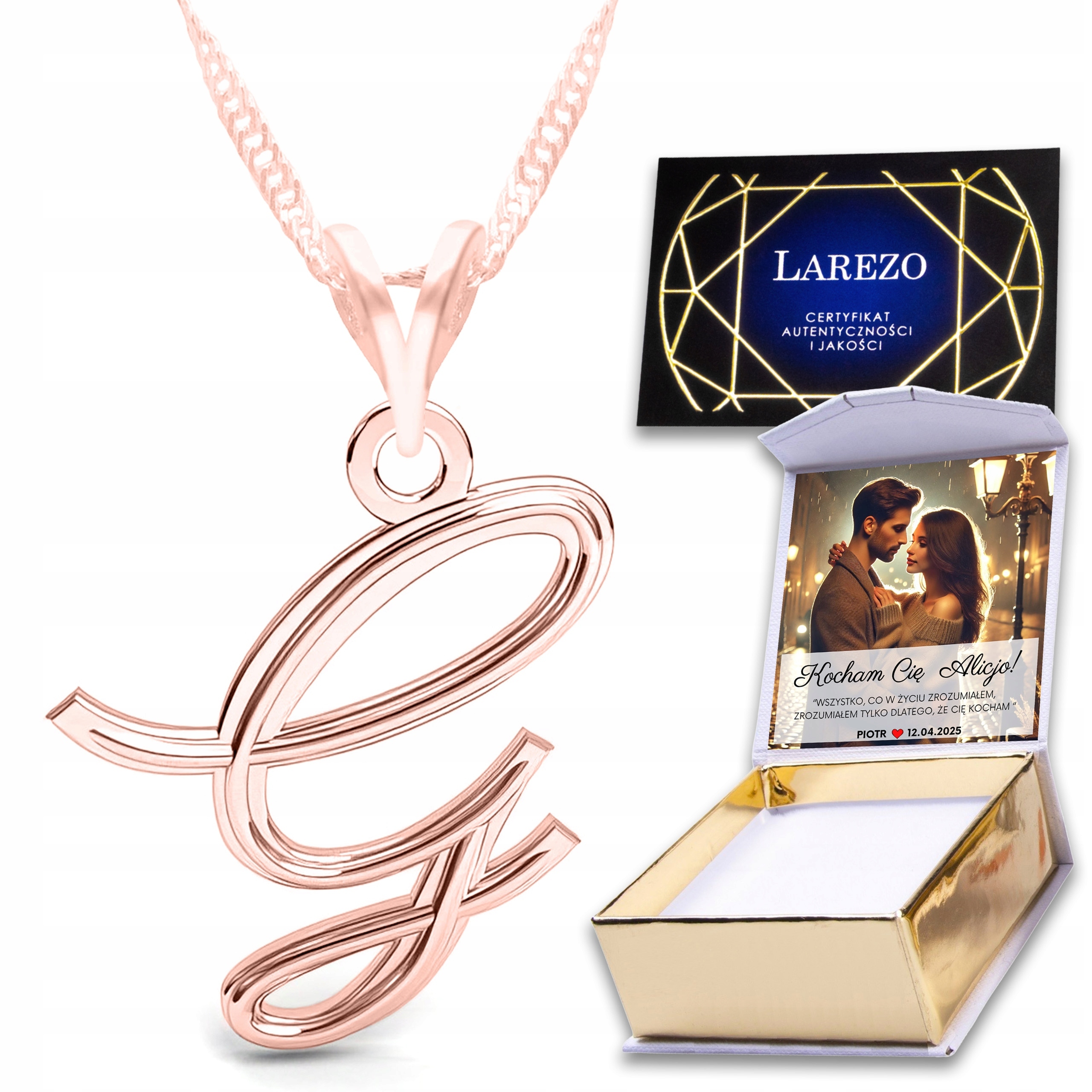 Náhrdelník Pozlacený Písmeno G Abeceda Jméno Iniciál Dámský Potisk