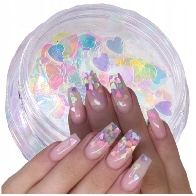 

Płatki Holo fluo do zdobień serduszka Magic Gem 08