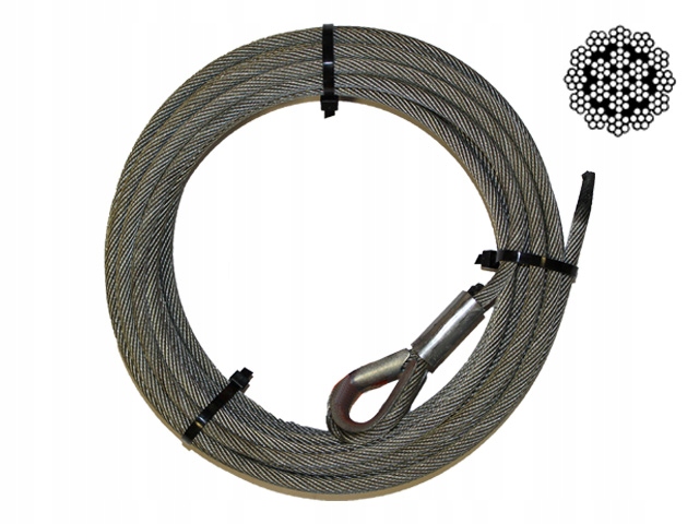 Ocelové lano neodšroubovatelné 19x7 s kaušou 4 mm x 55 m 1.05 t