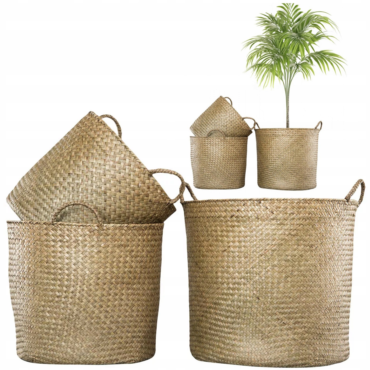 Kvetináč Vysoký Kôš Veľký Do Palmy 3 ks Boho na balkón, terasu do obývačky