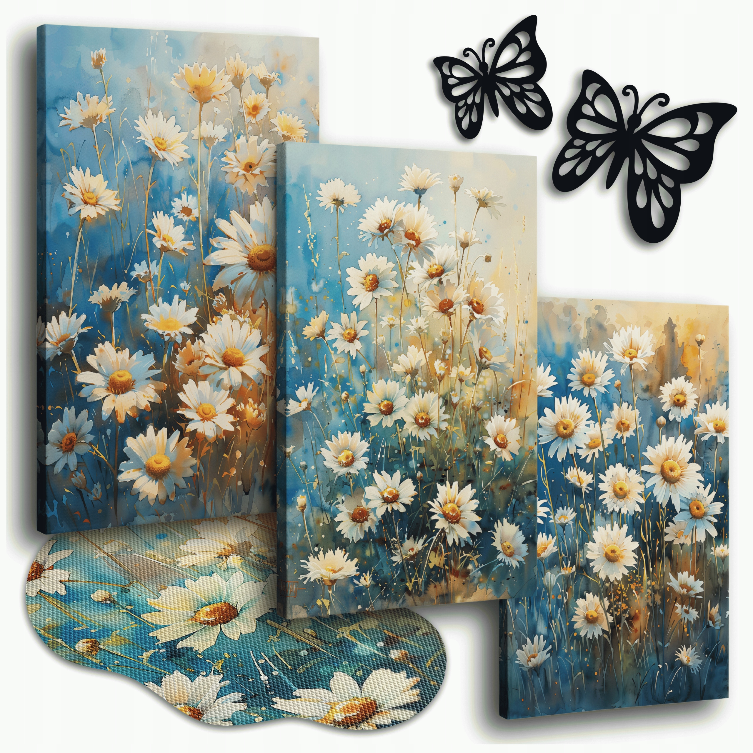 Obraz Na Plátně Květiny 120x50 cm Obrazy Do Obývacího Pokoje Ozdoba Květiny Sedmikrásky