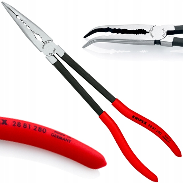 

Knipex Szczypce Płaskie Wydłużone Wygięte 280 mm