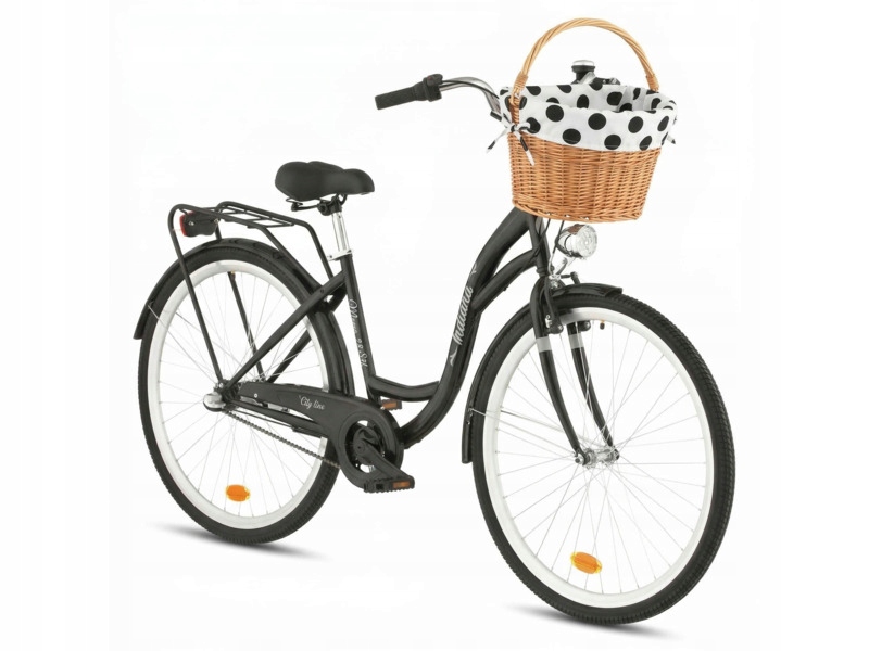 Rower miejski Indiana Moena S3B D17 28 cali damski Czarny Koszyk Wkład