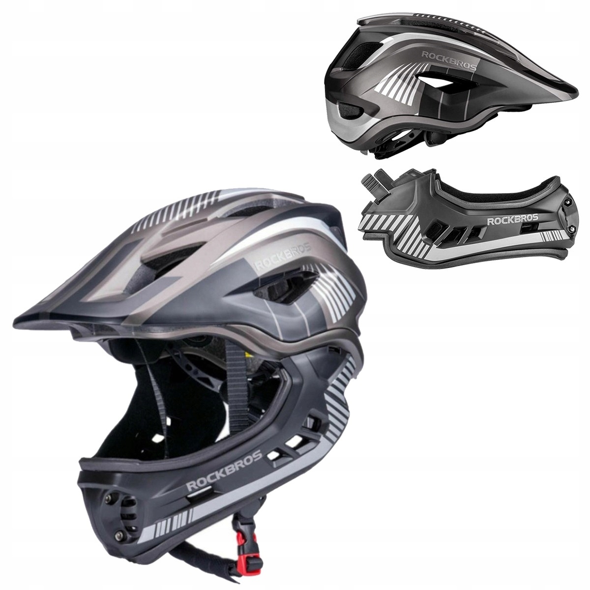 Kask rowerowy dziecięcy, Szczękowy, na rower, hulajnogę, Rockbros, M