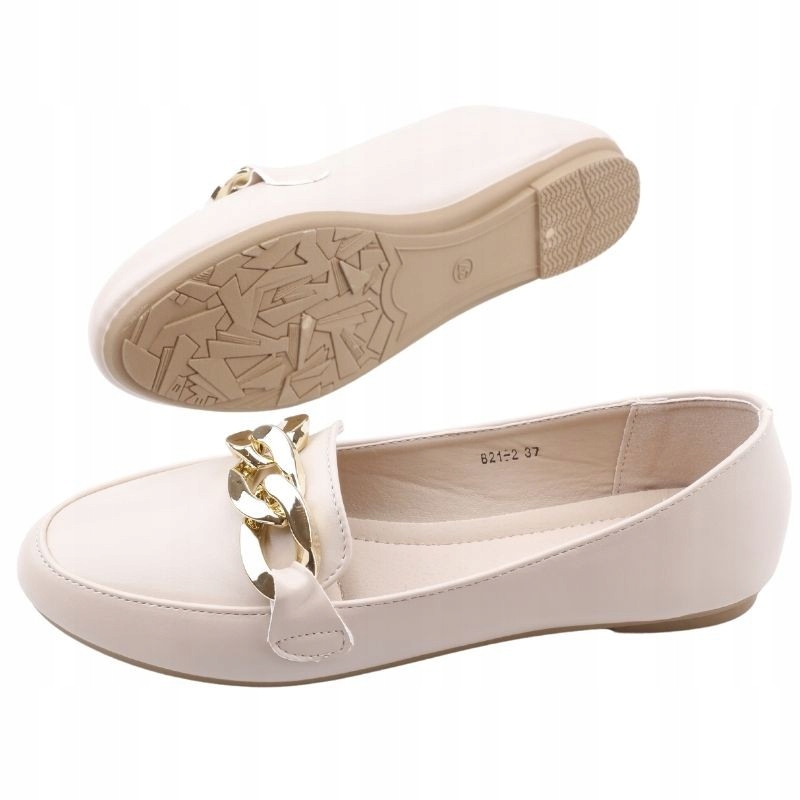 MOKASYNY DAMSKIE PÓŁBUTY WSUWANE PŁASKIE BEŻOWE Marka inna