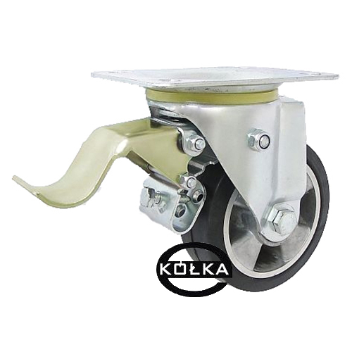 Hliníkovo-gumové kolo d=125 mm, otočné, s brzdou