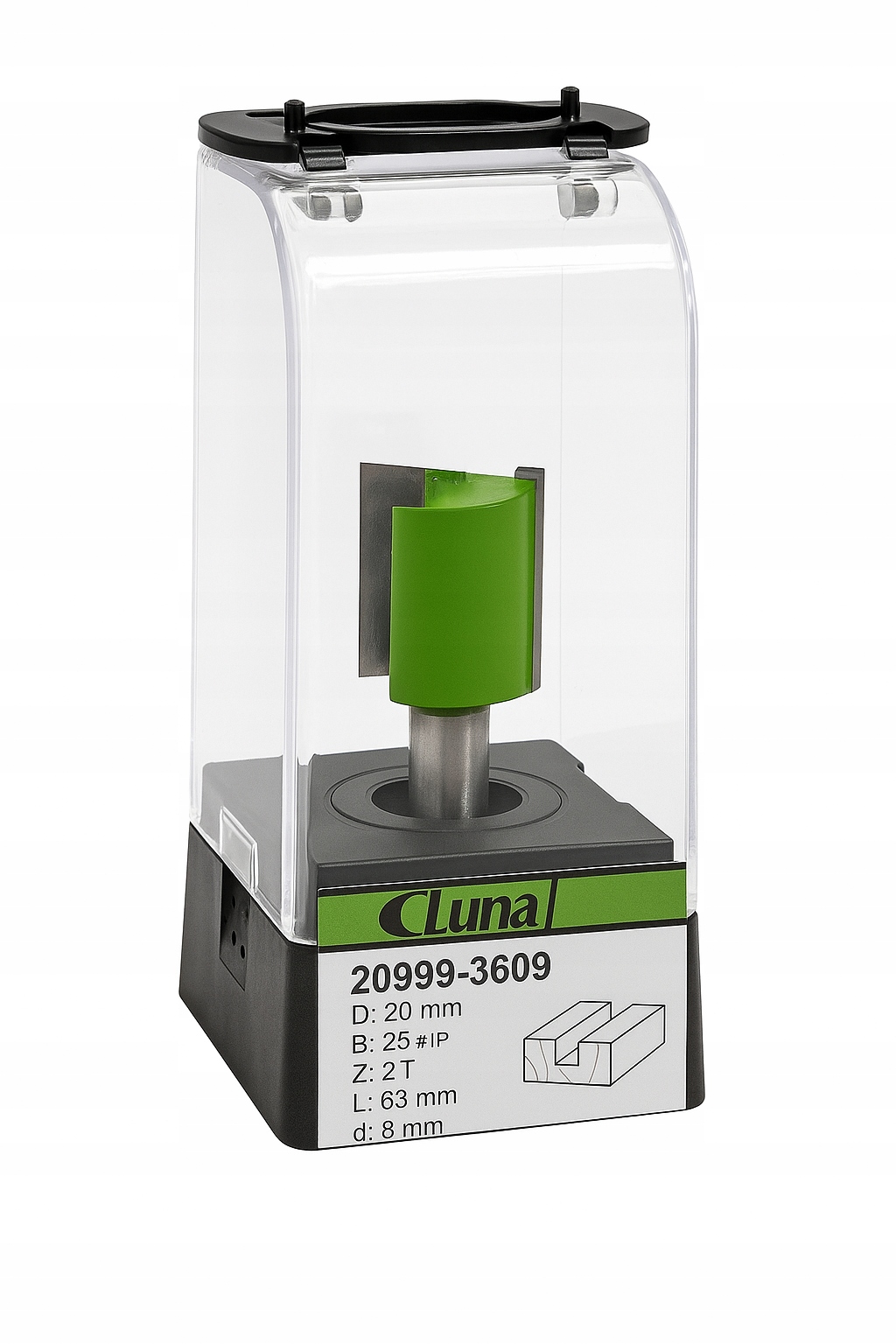 Fréza pro drážky 22 mm H25 mm, délka 63 mm, stopka 8 mm Luna