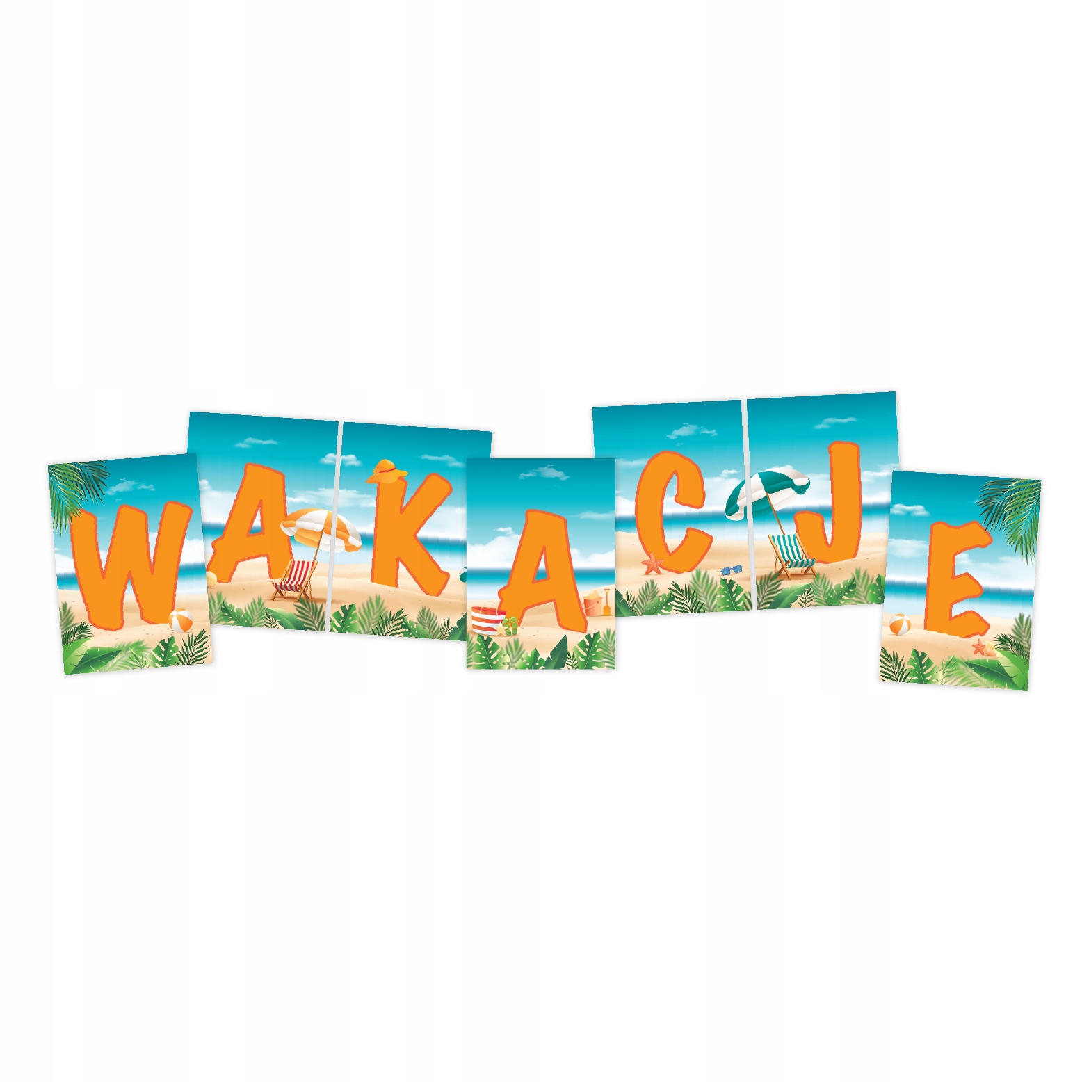 LITERY DEKORACYJNE - WAKACJE - KONIEC ROKU SZKOLNEGO (DUŻE A4) - LearnHow Kod producenta LH-LD22