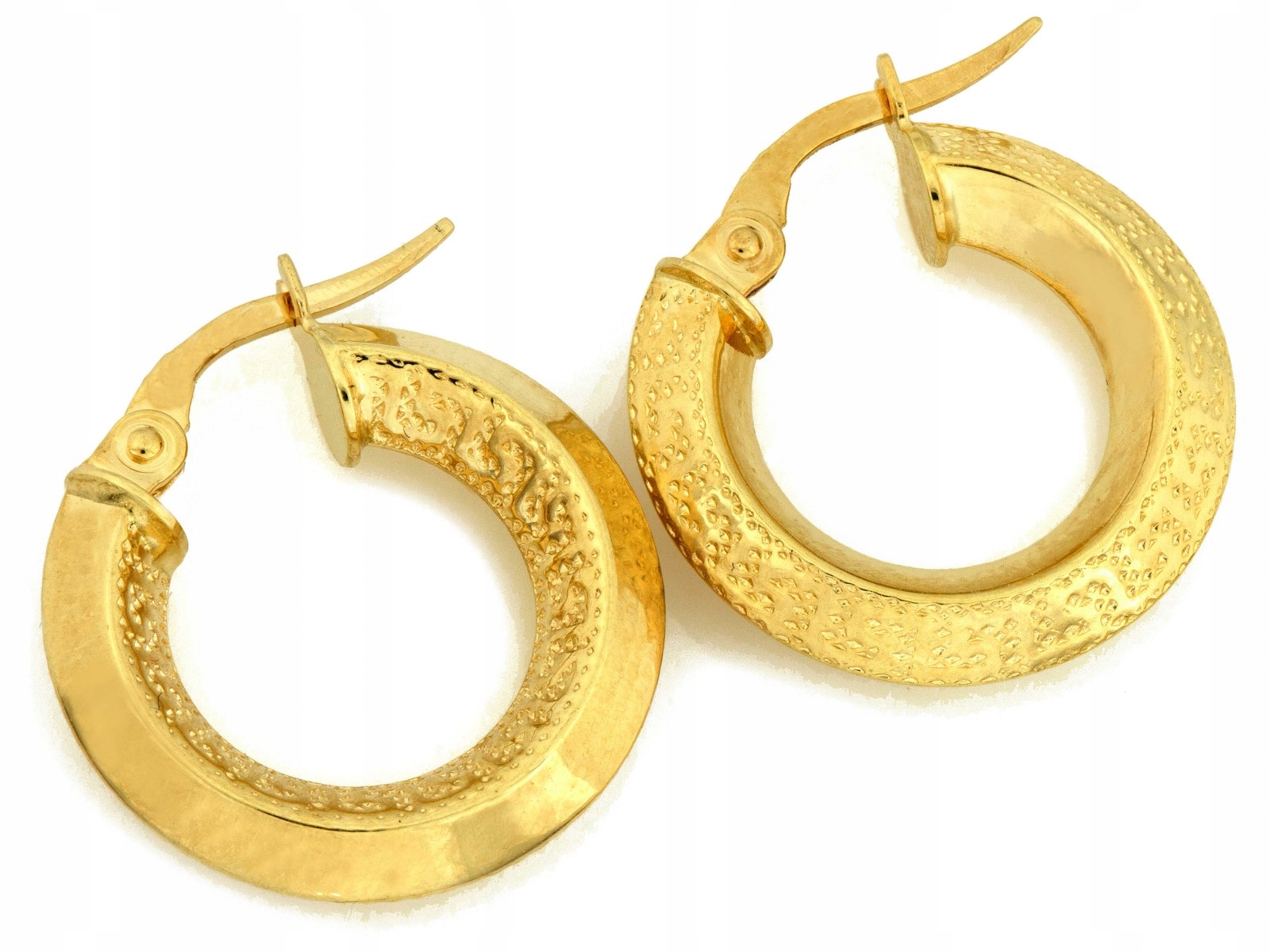 Náušnice zlaté pro ženu 585 kroužky módní zlato 14k