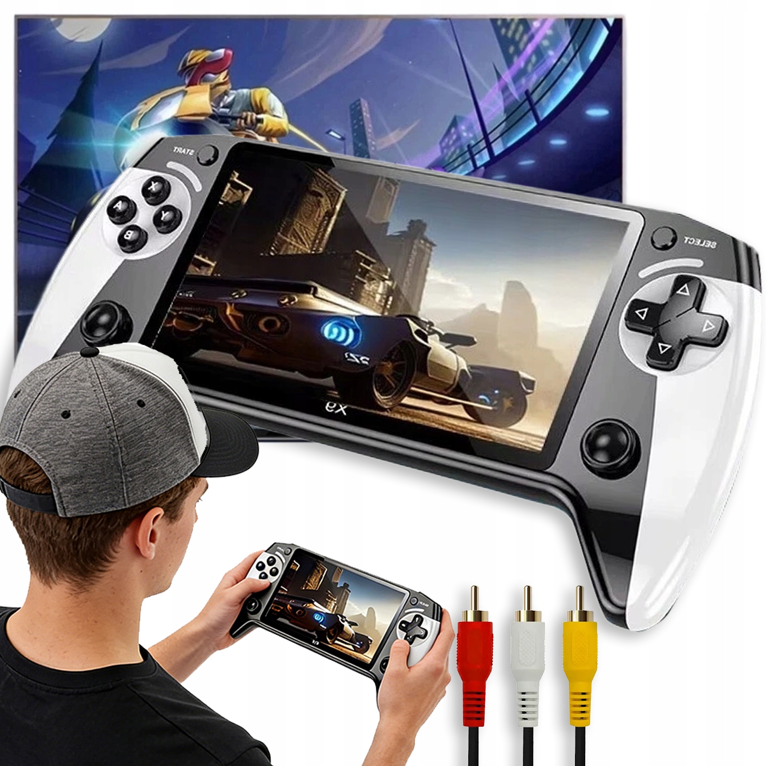 X9 Handheld 5.5CALA 6000+ Klasycznych Gier Emulator Ładowanie Usb-c Preznet