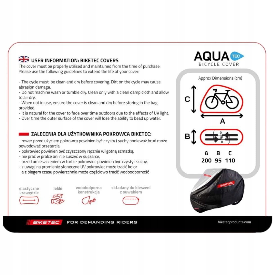 Pokrowiec na Rower Wodoodporny Przeciwdeszczowy na 2 Rowery Model pokrowiec na rower