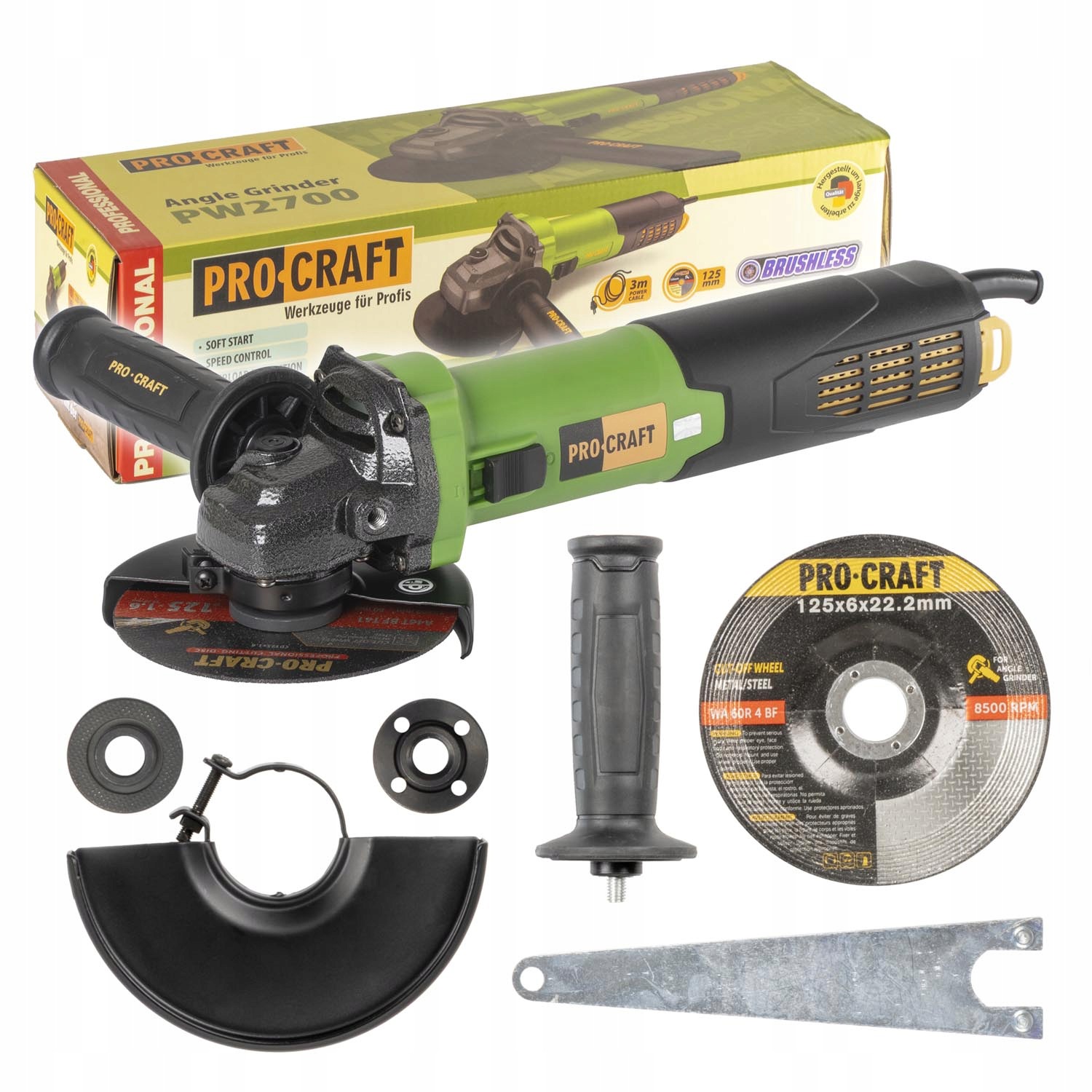 Uhlová brúska Procraft PW2700, 125mm
