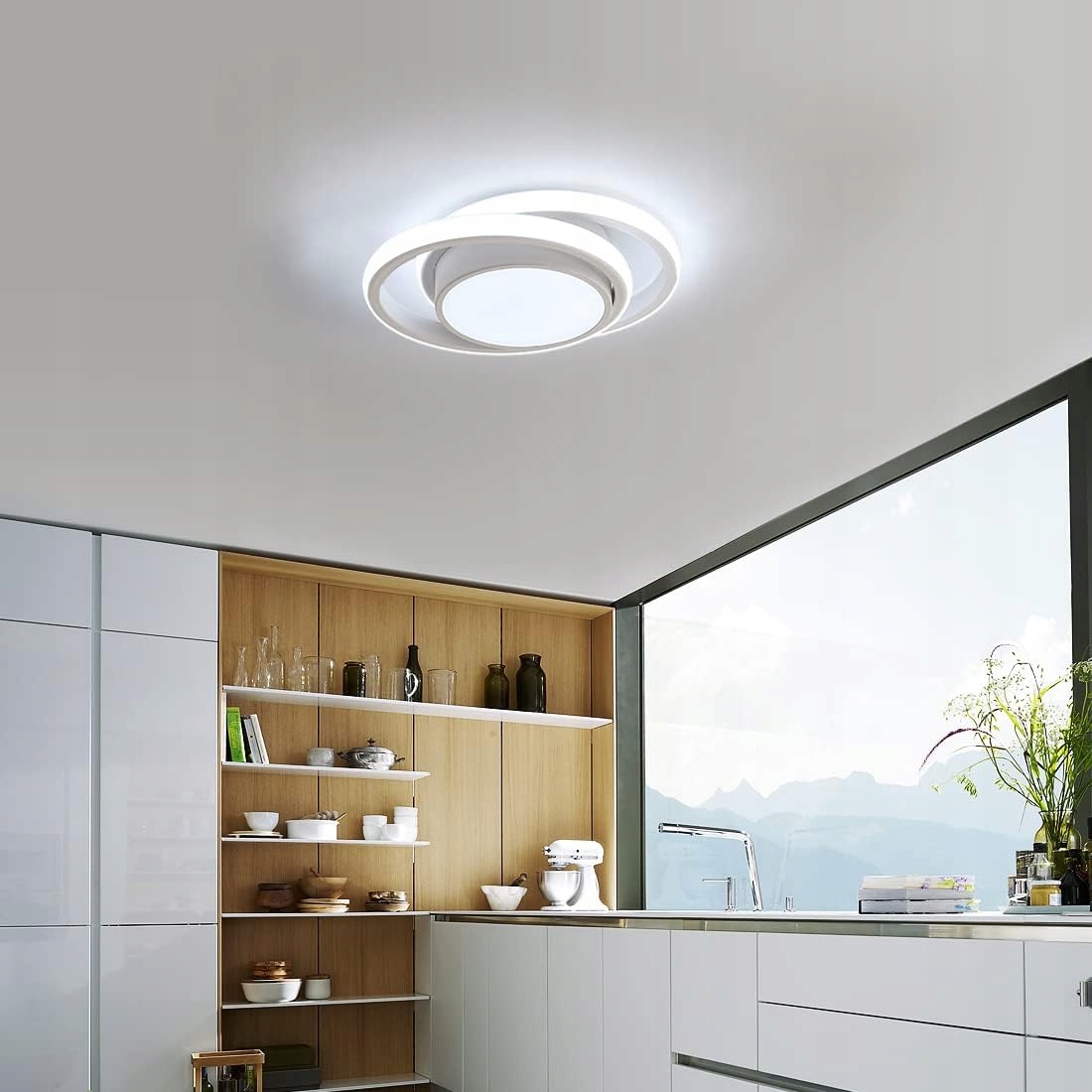 LAMPA SUFITOWA PLAFON LED ŻYRANDOL RING NOWOCZESNE 32W 6500K DO SALONU Liczba punktów światła 1