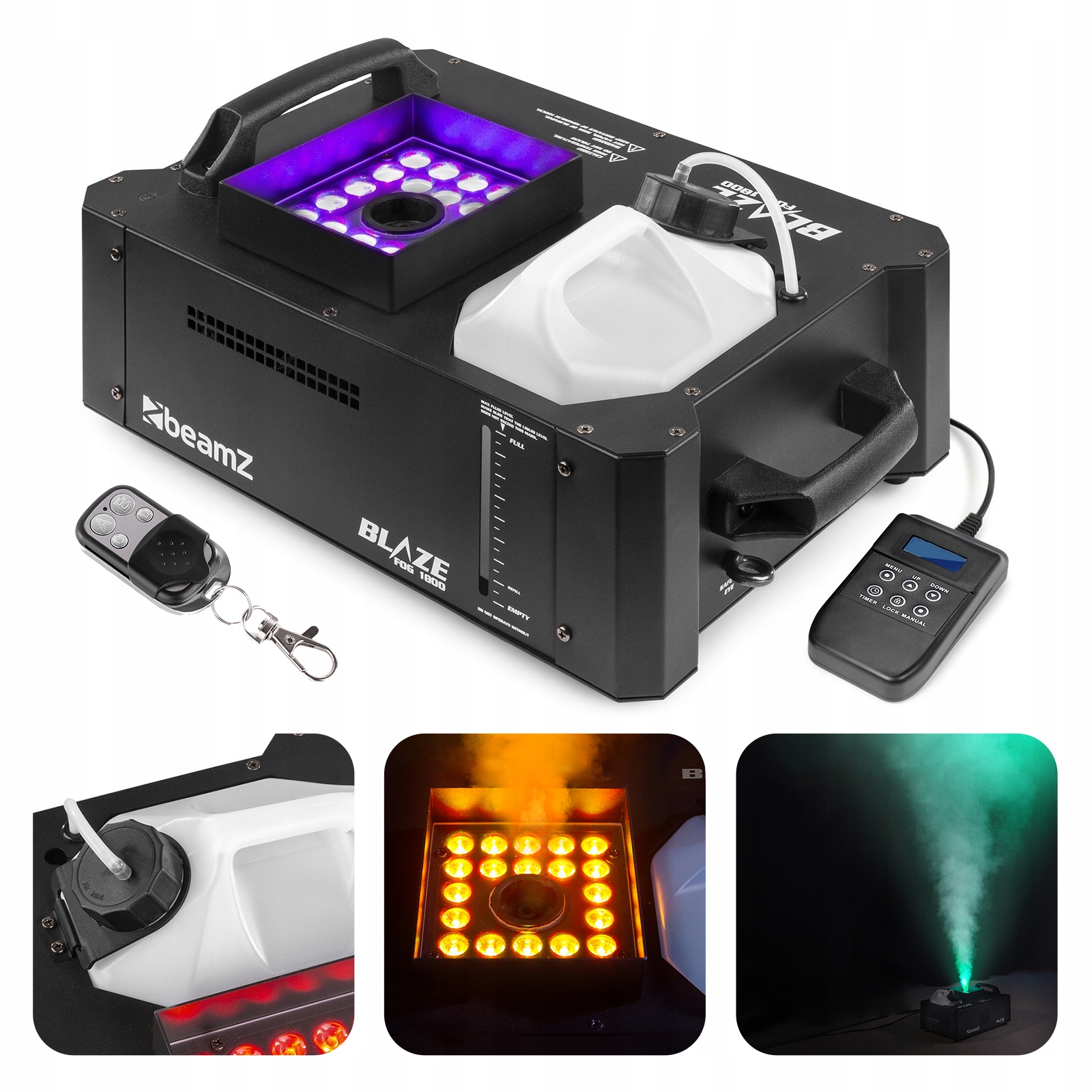 Maszyna do dymu pionowego dymownica 1800W z Led 2 piloty DMX