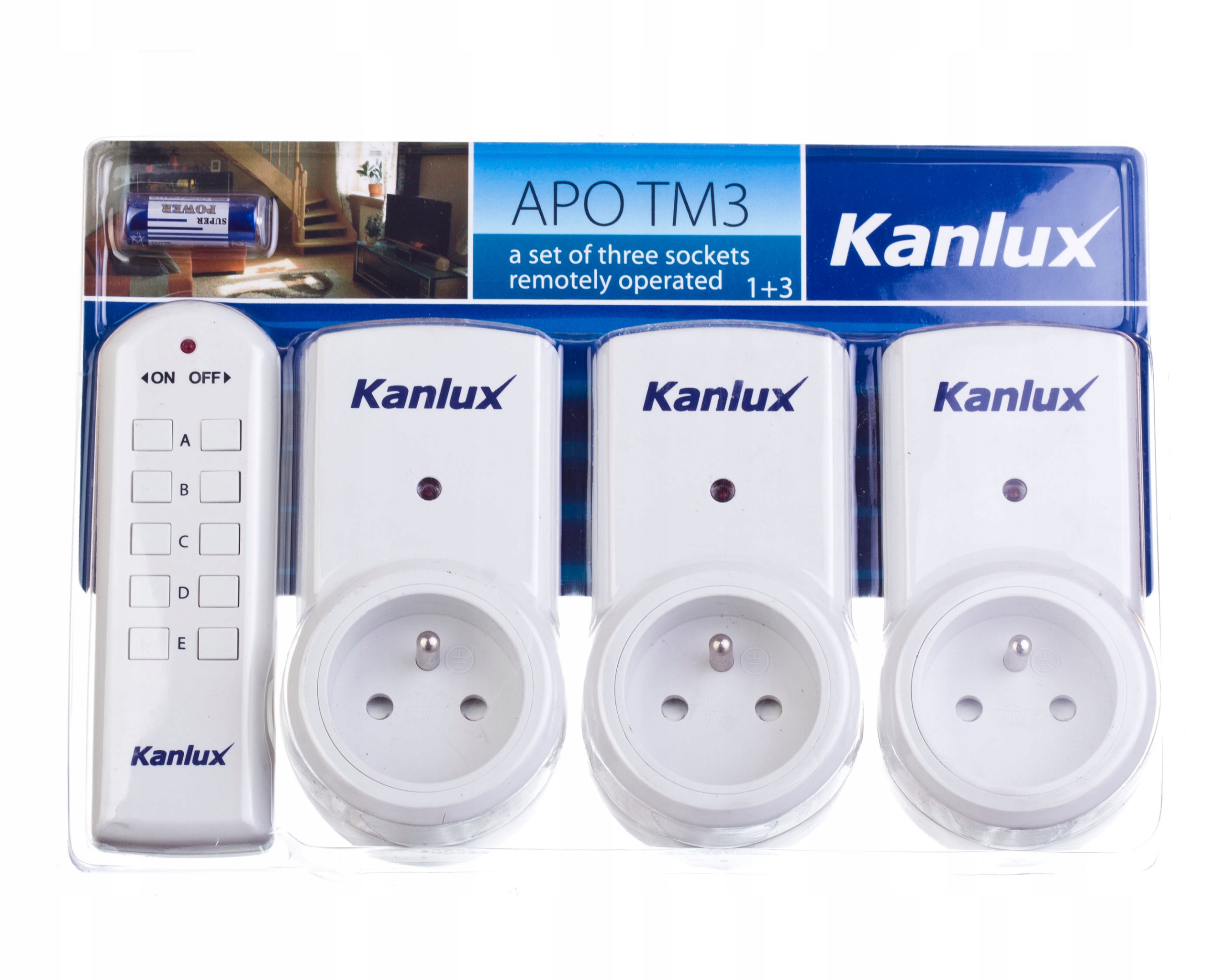 KANLUX Zegar programator sterowany pilotem 3 gniazda pilot APO TM-3 7980