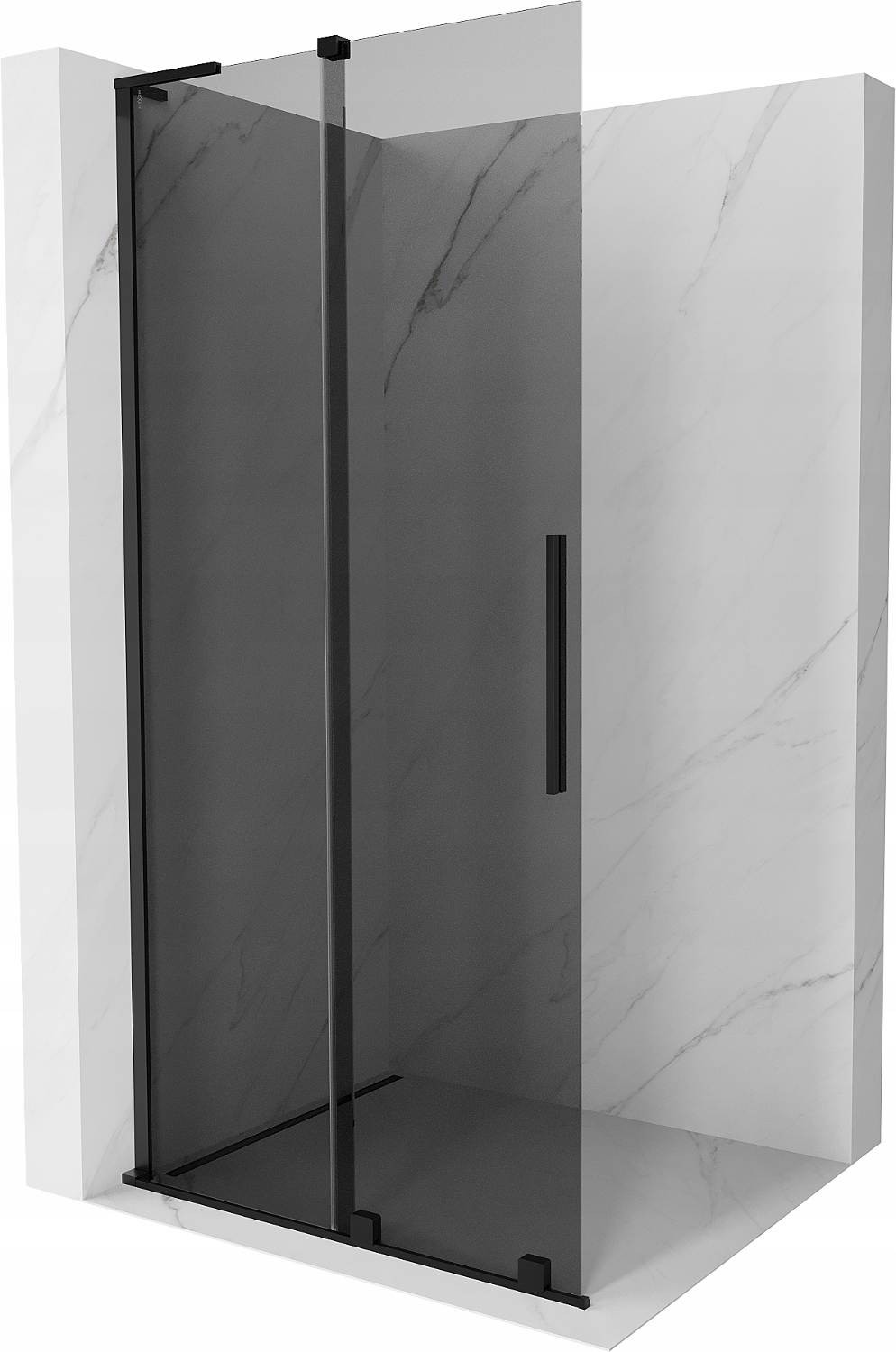 Rozšířená sprchová zástěna Mexen Velar L 120x200 cm, grafit/černá
